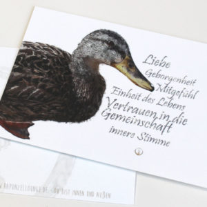 shop-Krafttierkarte Ente mit Werten Originalkarte