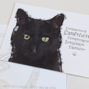 shop-Krafttierkarte Katze schwarz Werte Originalkarte