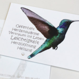 shop-Krafttierkarte Kolibri Werte Originalkarte