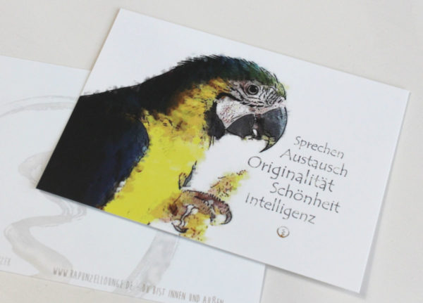 shop-Krafttierkarte Papagei Werte Originalkarte