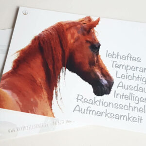 shop-Krafttierkarte Araber rotbraun Werte Originalkarte