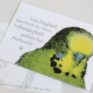 shop-Krafttierkarte Wellensittich Werte Originalkarte