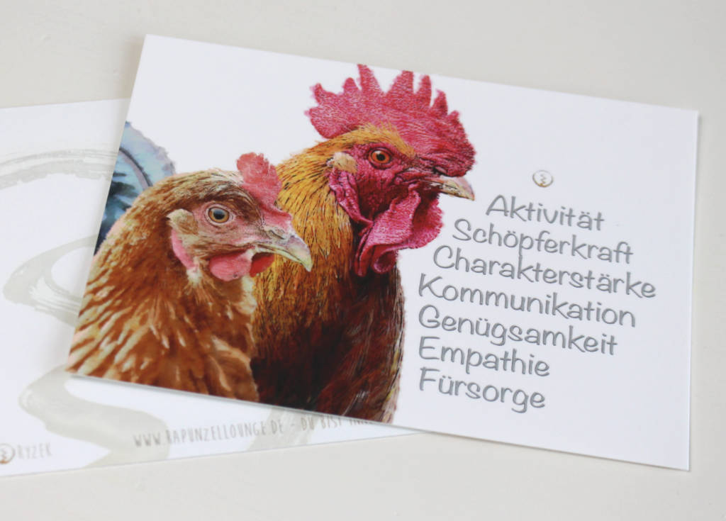 Krafttierkarte Hühner im Shop kaufen