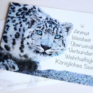 shop-Krafttierkarte Schneeleopard Werte Originalkarte